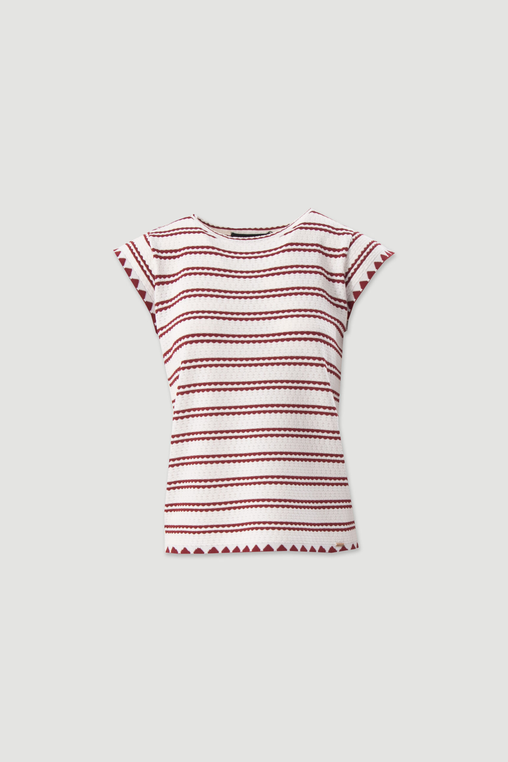 1779874546_75c30ba3583c7515ae4c1382ded2b4a7 CAMISOLA BRANCA E VERMELHA EM MALHA ÀS RISCAS FERRACHE - Image 1