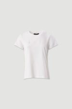 T-SHIRT BÁSICA BRANCA COM BORDADO FERRACHE