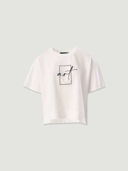 T-SHIRT BRANCA COM BORDADO FERRACHE