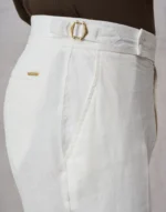 CALÇA DE LINHO OFF WHITE COM FIVELA ZOLF - Image 2