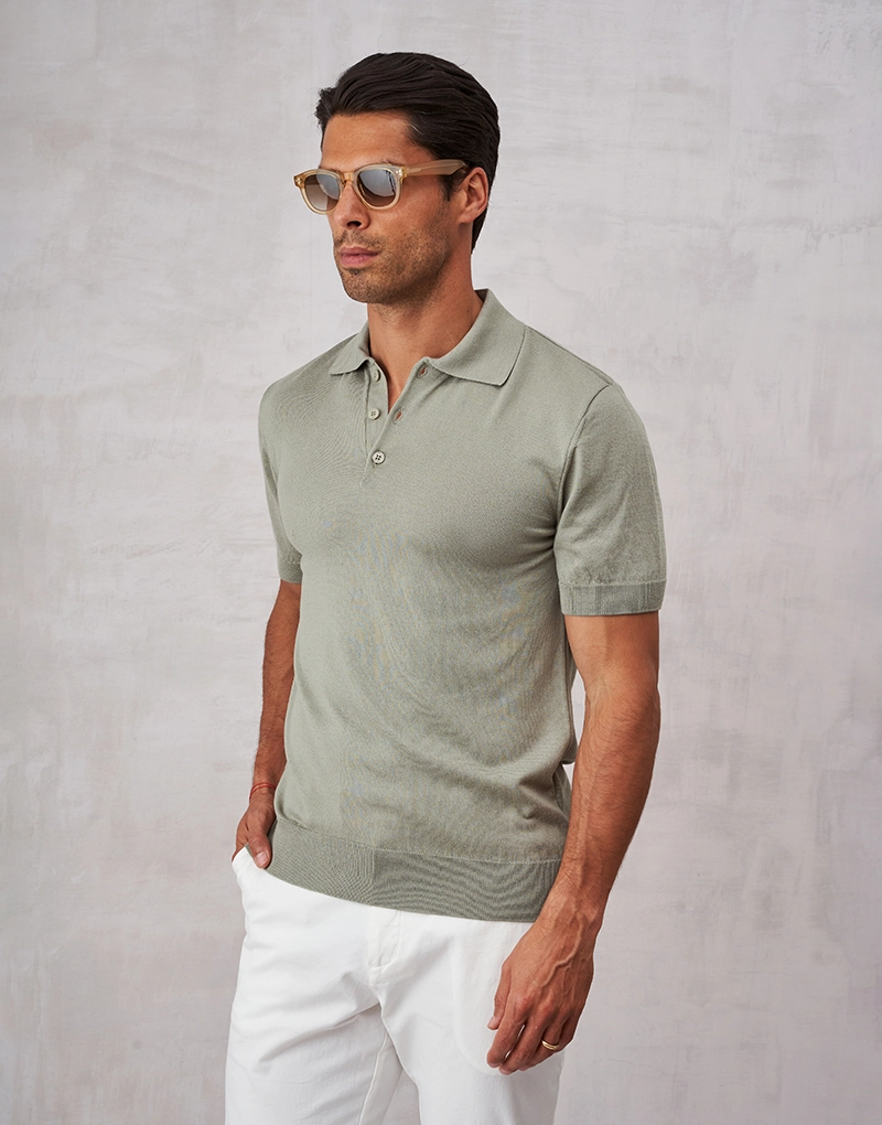 262403003-Polo-Tricot-Malha-Fina_verde-seco POLO TRICOT MALHA FINA VERDE SECO - Image 1
