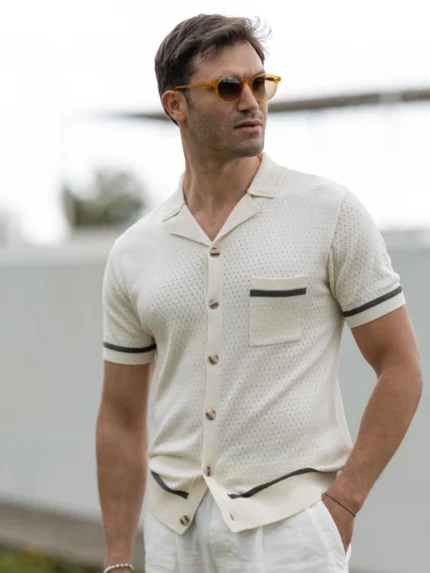 CAMISEIRO TRICOT COM BOLSO CRU ZOLF