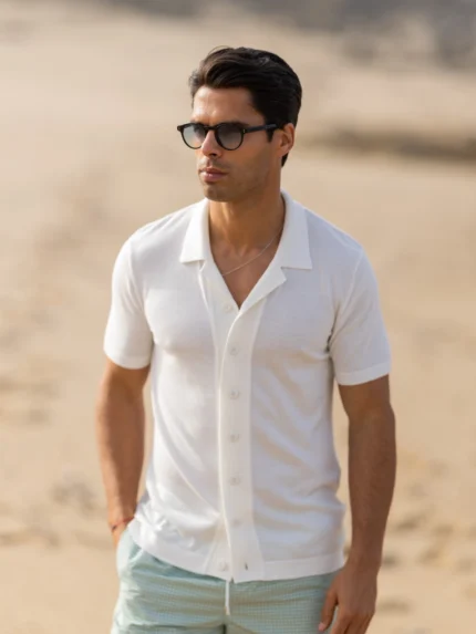 CAMISEIRO TRICOT DE MALHA FINA BRANCO ZOLF