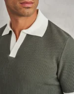 POLO TRICOT TEXTURA BICOLOR VERDE MILITAR ZOLF - Image 3
