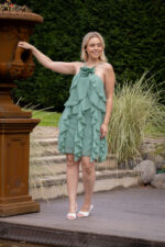 VESTIDO VERDE ÁGUA COM FOLHOS DIXIE - Image 4