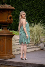VESTIDO VERDE ÁGUA COM FOLHOS DIXIE - Image 6