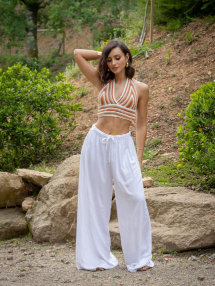 CALÇA FLUIDA BRANCA PONTO CHIC