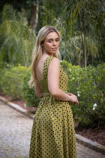 VESTIDO VERDE COM BOLAS PRETAS PONTO CHIC - Image 3