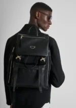 MOCHILA PRETA EM NYLON E DETALHES EFEITO PELE ANTONY MORATO