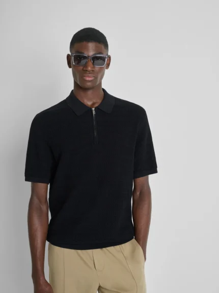 POLO TRICOT TEXTURA ONDULADA PRETO ANTONY MORATO