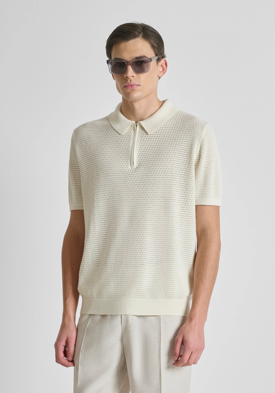 MMSW01590-YA200082-1012_02 POLO TRICOT MALHA PERFURADA CRU ANTONY MORATO - Image 1