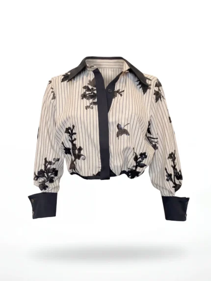 CAMISA RISCAS COM BORDADOS EM LANTEJOULAS SAHOCO