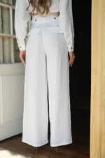 CALÇA LARGA EM LINHO BRANCO SAHOCO - Image 3