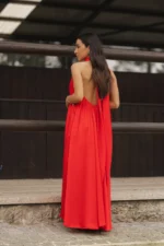 VESTIDO HALTER ACETINADO VERMELHO SAHOCO - Image 2