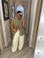 CALÇA DE GANGA CRU COM PREGAS WIDE LEG PONTO CHIC - Image 2
