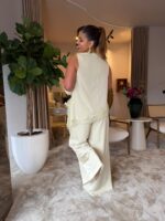 CONJUNTO VERDE FLUIDO COM COLETE E CALÇA PONTO CHIC - Image 4