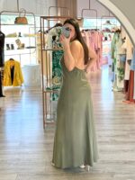 VESTIDO MIDI KAKI COSTAS ABERTAS COM LAÇO RINASCIMENTO - Image 2