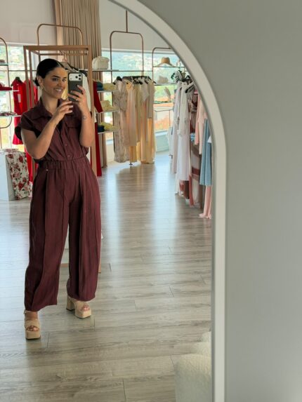 CALÇA FLUIDA BORDÔ CINTURA ELÁSTICA RINASCIMENTO