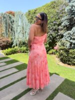 VESTIDO COMPRIDO CORAL DRAPEADO ESTAMPADO PONTO CHIC - Image 4