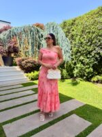 VESTIDO COMPRIDO CORAL DRAPEADO ESTAMPADO PONTO CHIC - Image 2