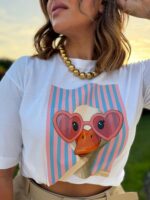 T-SHIRT BRANCA COM ESTAMPADO PATO DIXIE - Image 2