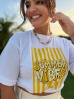 T-SHIRT BRANCA “SUMMER VIBES” DIXIE - Image 2