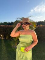 VESTIDO VERDE ACETINADO COM SAIA PLISSADA DIXIE - Image 4