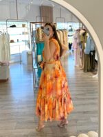 VESTIDO MIDI FLORAL TONS PÊSSEGO FERRACHE - Image 2
