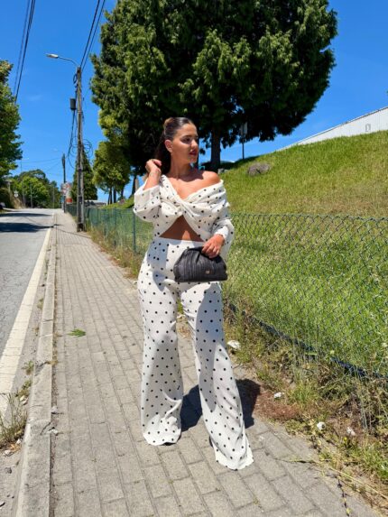 TOP CRUZADO BRANCO COM BOLAS DIXIE
