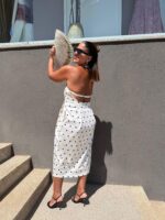 VESTIDO COMPRIDO BRANCO COM BOLAS DIXIE - Image 2