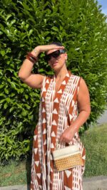 VESTIDO MIDI ESTAMPADO TERRACOTA PONTO CHIC - Image 2