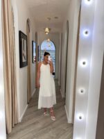 VESTIDO PLISSADO BRANCO PONTO CHIC - Image 2
