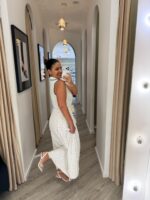 VESTIDO BRANCO COM BOLINHAS E CINTO DE CORDA PONTO CHIC - Image 3