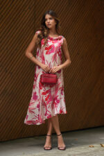 VESTIDO MIDI ESTAMPADO FLORAL COM DECOTE DRAPEADO SILVINA CAMPOS - Image 2