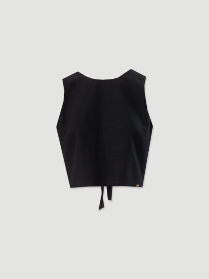 TOP PRETO COM LAÇO NAS COSTAS FERRACHE
