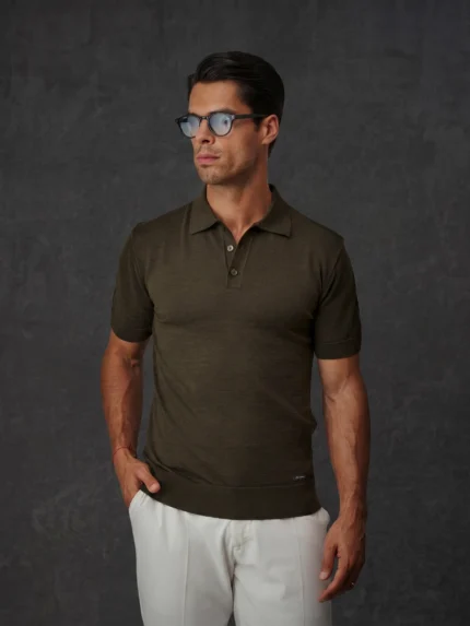 POLO LA MERINO EXTRA FINO VERDE KAKI ZOLF