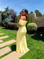 VESTIDO AMARELO COM DRAPEADO SAHOCO - Image 3