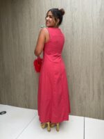 VESTIDO MIDI CEREJA COM BOTÕES DECORATIVOS PONTO CHIC - Image 4