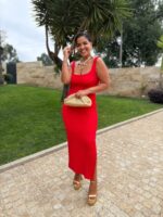 VESTIDO MIDI TEXTURADO VERMELHO PONTO CHIC - Image 2