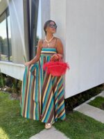 VESTIDO MIDI RISCAS MULTICOR PONTO CHIC - Image 3