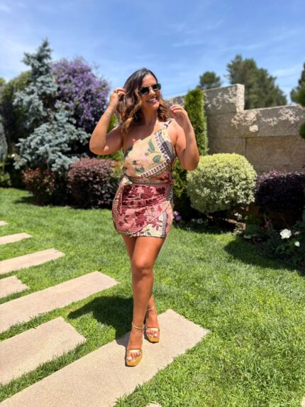 SAIA PAREÔ ESTAMPADA MULTICOR DIXIE