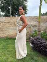 CONJUNTO DE LINHO BEGE COM COLETE E CALÇA PONTO CHIC - Image 4