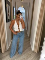 CALÇA DENIM COM BRILHANTES SAHOCO