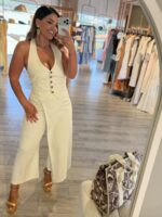 CULOTTE COM SOBREPOSIÇÃO EM LINHO NATURAL RINASCIMENTO - Image 2