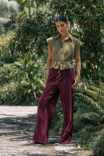 BLUSA VERDE FLUIDA COM CINTO FERRACHE - Image 3