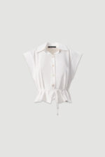 BLUSA BRANCA FLUIDA COM CINTO FERRACHE