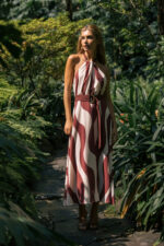 VESTIDO COMPRIDO ESTAMPADO DECOTE HALTER FERRACHE
