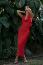 VESTIDO MIDI VERMELHO DECOTE HALTER FERRACHE - Image 4