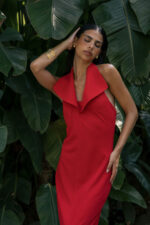 VESTIDO MIDI VERMELHO DECOTE HALTER FERRACHE - Image 6