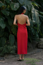 VESTIDO MIDI VERMELHO DECOTE HALTER FERRACHE - Image 5